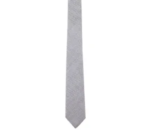 Skinny Grey Pinpoint Oxford Tie