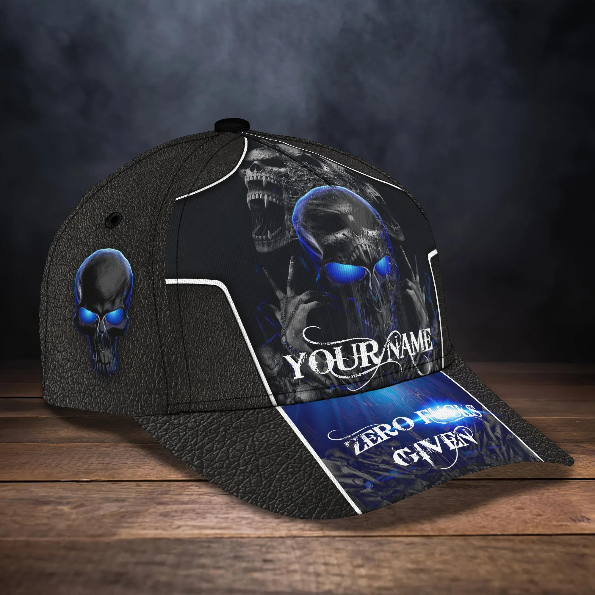 Skull Zero fucks givens - Personalized Name Cap - HN95