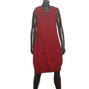 Sleeveless Deep Collar Balloon Hem Dress
