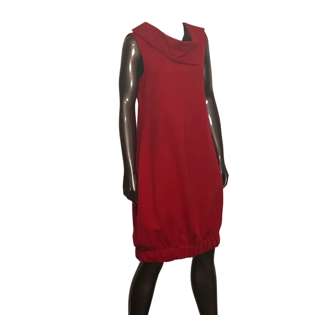 Sleeveless Deep Collar Balloon Hem Dress