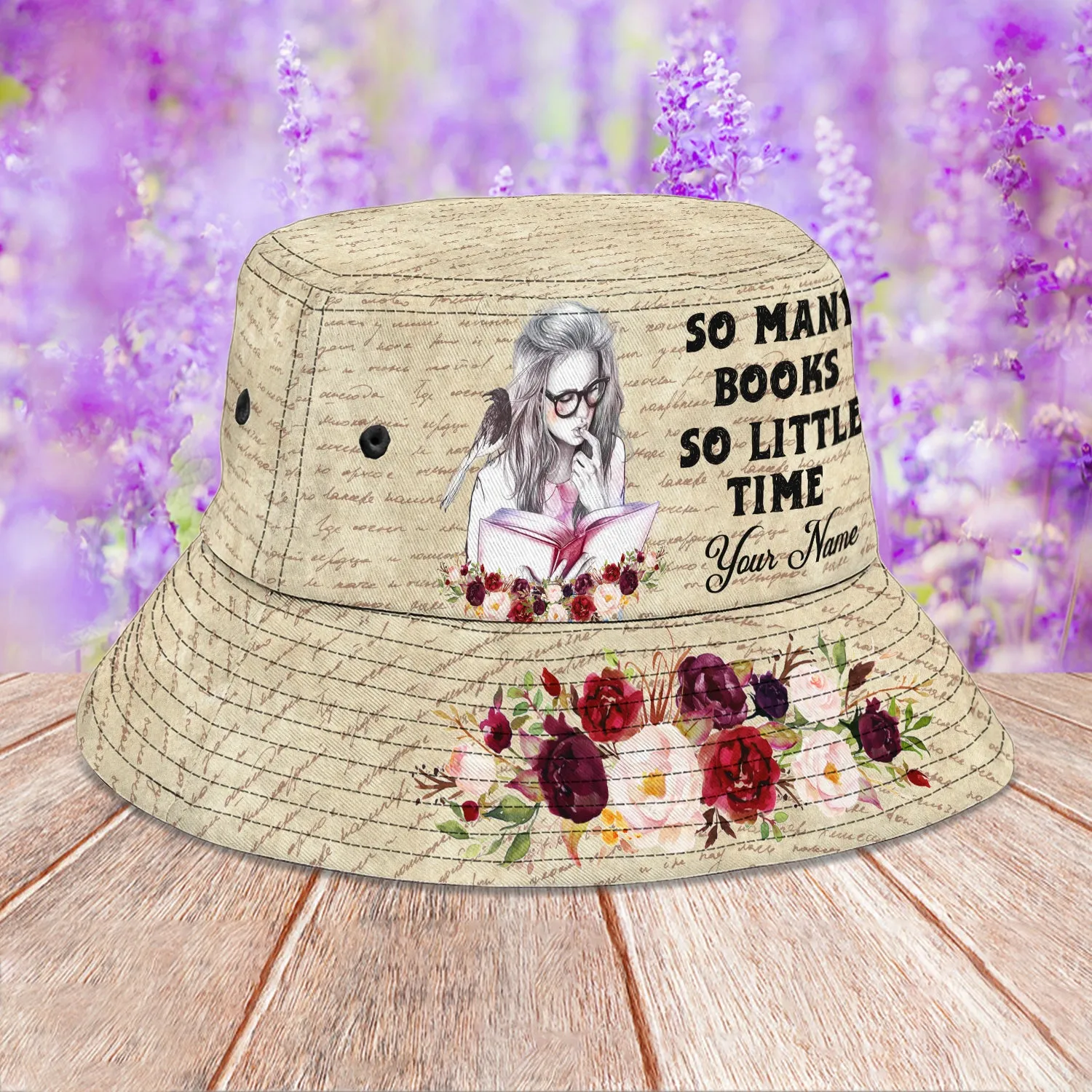 So Many Books So Little Time - Personalized Name Cap - Vtm99