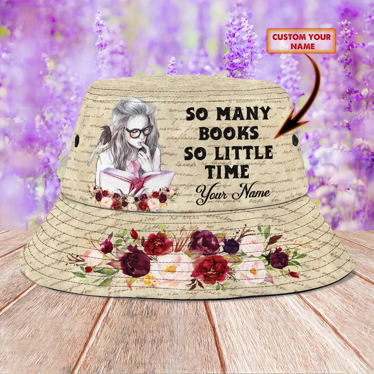 So Many Books So Little Time - Personalized Name Cap - Vtm99