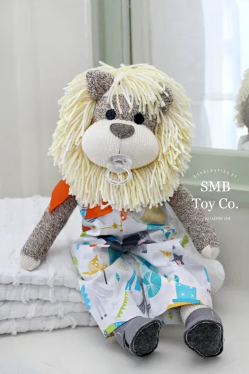 Sock Lion Plush Baby Doll with Pacifier