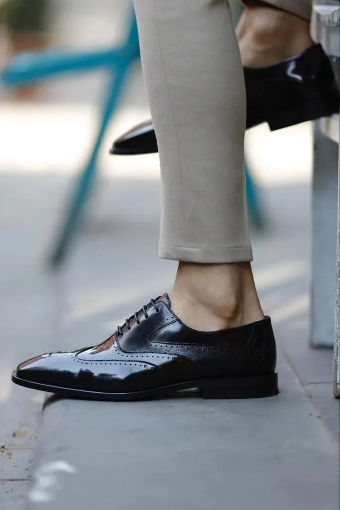 Special Design Patent Leather Black Classic Shoes - Formal Shoes