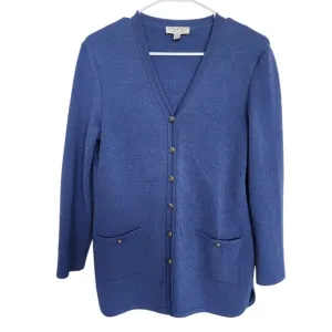 ST. JOHN SPORT Knit Wool Blend Cardigan P Cozycore Office Classic Business