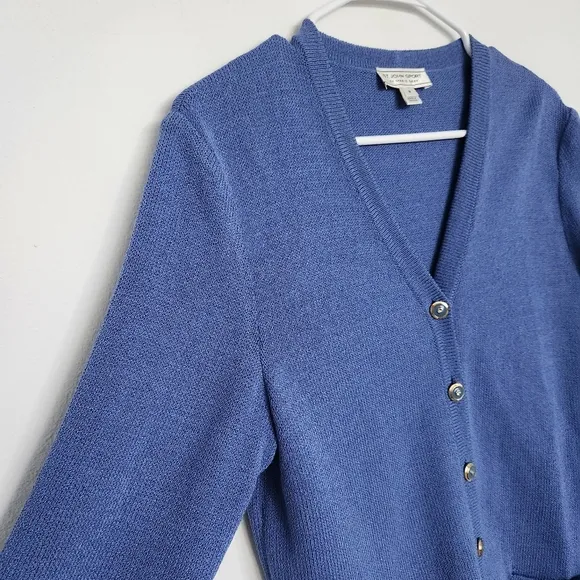 ST. JOHN SPORT Knit Wool Blend Cardigan P Cozycore Office Classic Business
