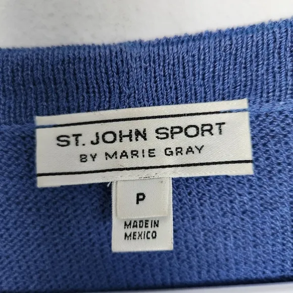 ST. JOHN SPORT Knit Wool Blend Cardigan P Cozycore Office Classic Business