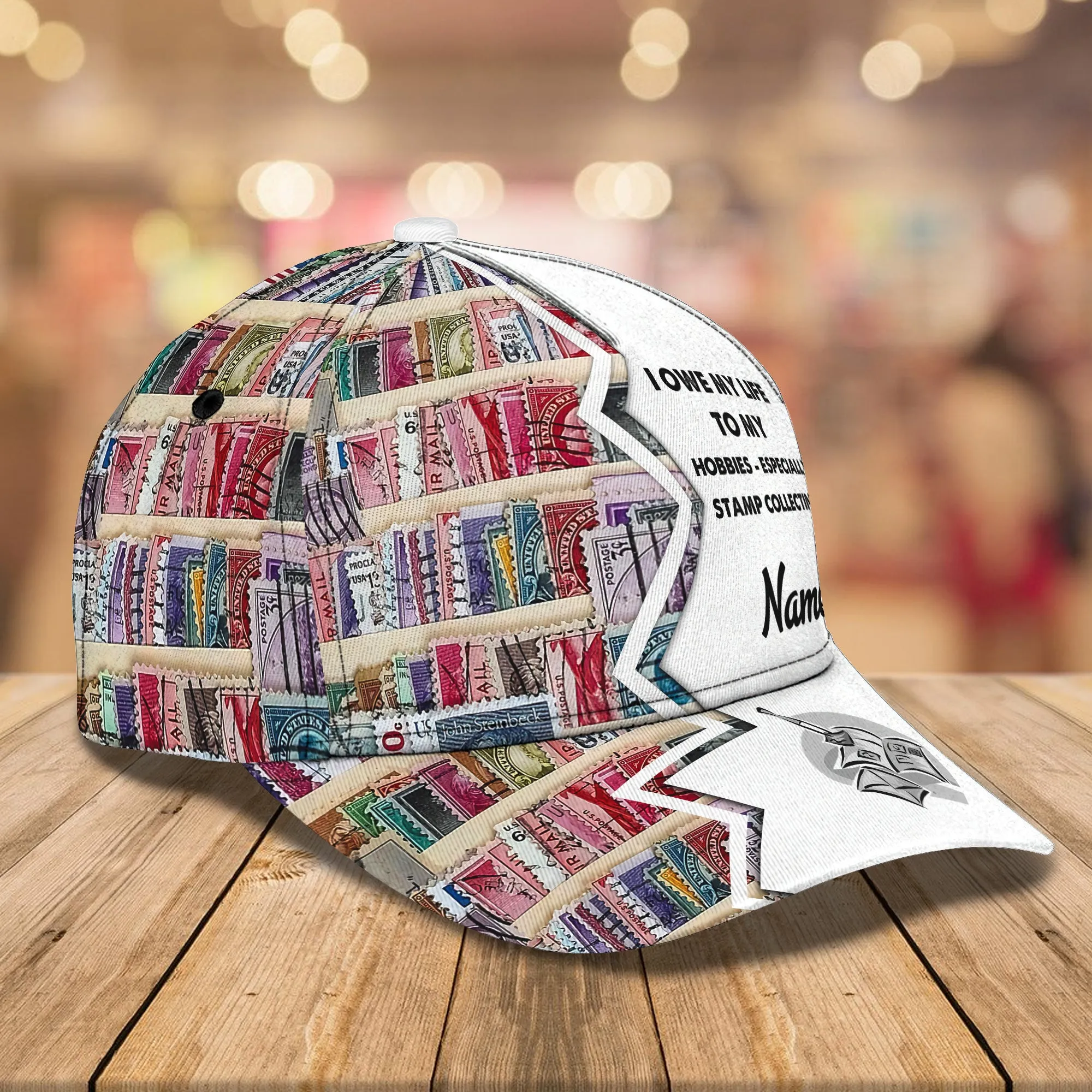 Stamp Collecting - Personalized Name Cap - Loop - H9h3-418