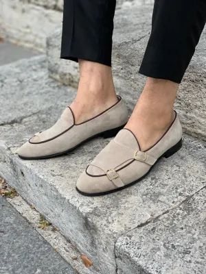 Stanoss Cream Buckle Shoes for Men