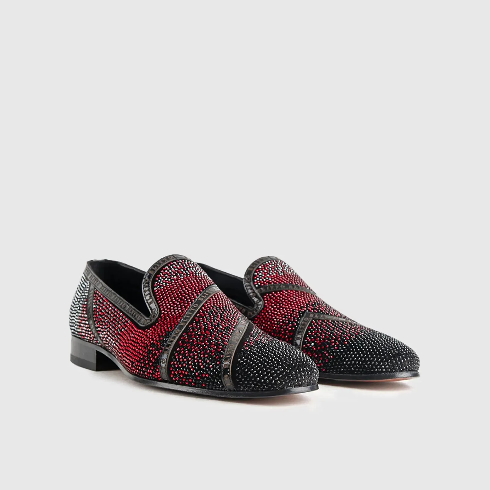 Statement Dress Loafers 3606 Black-Red Stones
