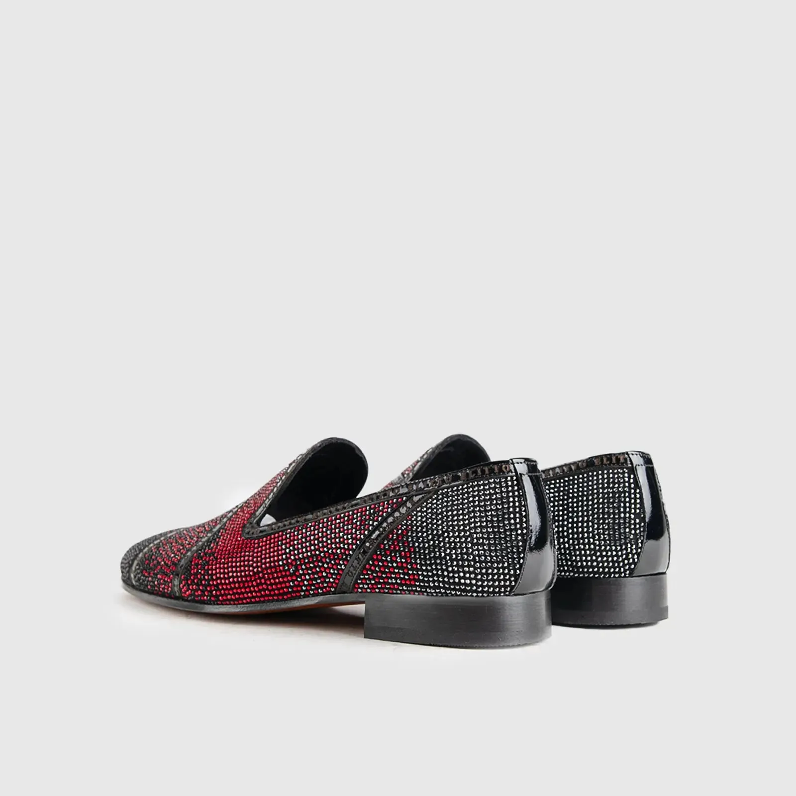 Statement Dress Loafers 3606 Black-Red Stones