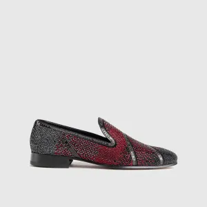 Statement Dress Loafers 3606 Black-Red Stones