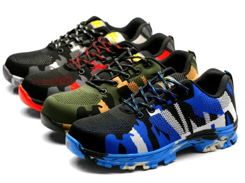 Steel Toe Cap Trainers Men Work Boots Puncture-Proof  Camouflage Lightweight Safety Boots