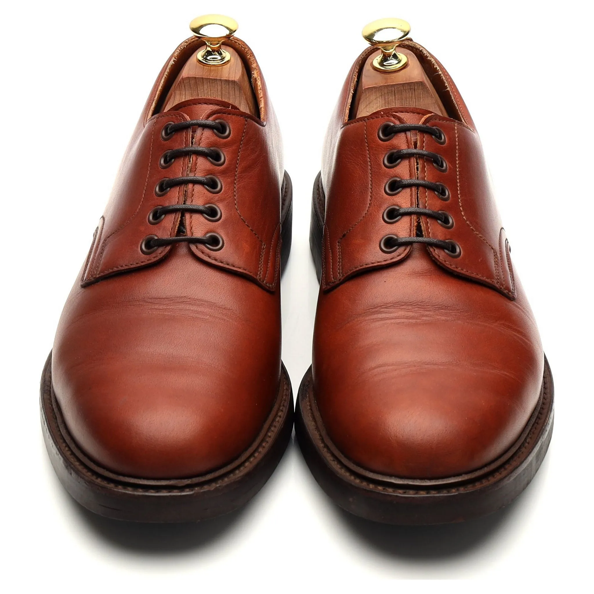 'Stirling' Tan Brown Leather Derby UK 7.5 F