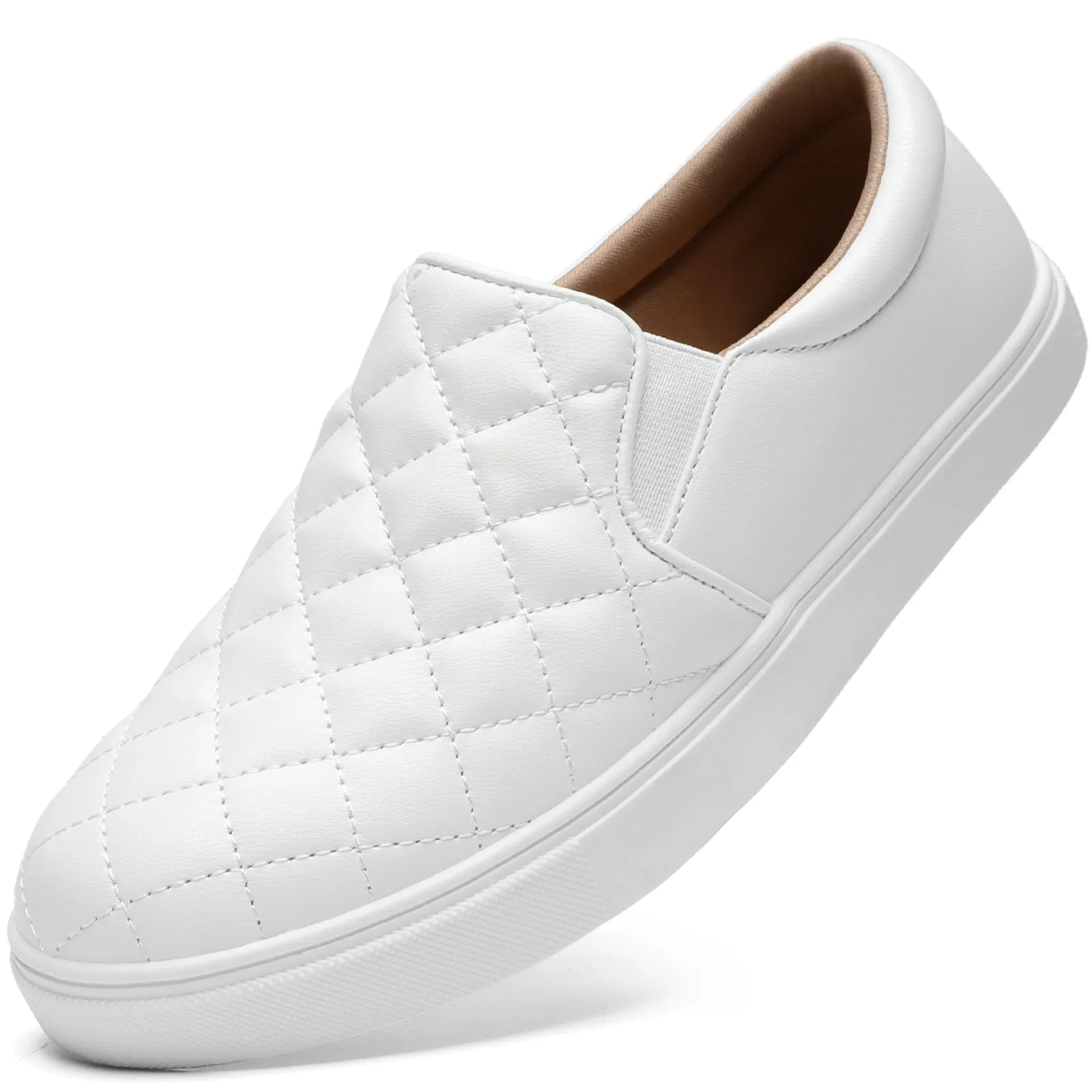 STQ Loafers for Women Memory Foam Slip On Sneakers EleeS Quilted 1.0 Comfort Fall Shoes