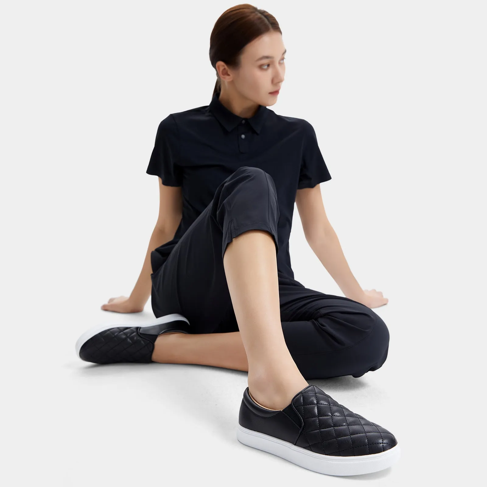 STQ Loafers for Women Memory Foam Slip On Sneakers EleeS Quilted 1.0 Comfort Fall Shoes