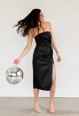 Strapless Leather Dress