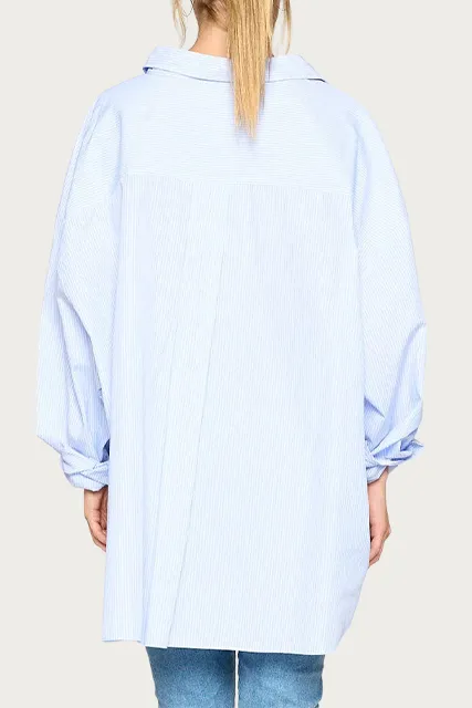 STRIPED BOYFRIEND COTTON-POPLIN SHIRT
