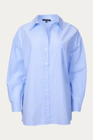 STRIPED BOYFRIEND COTTON-POPLIN SHIRT