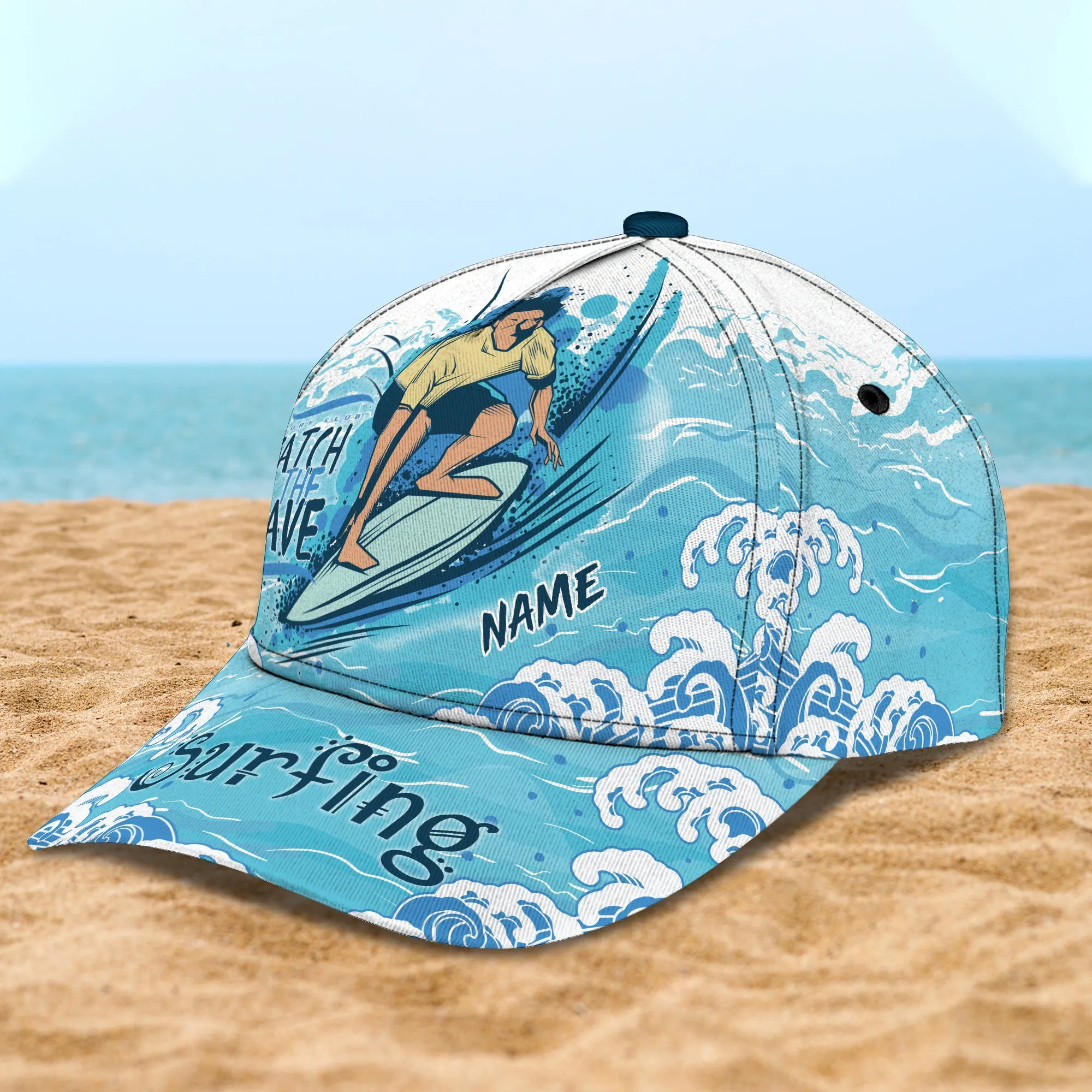 Surfing - Personalized Name Cap - Dp98 - Dp326
