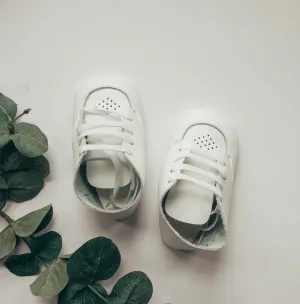 Sweet Peas Crib Shoe- White Leather