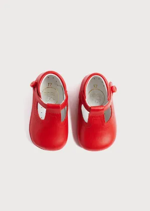 T-Bar Pram Shoes in Red (17-20EU)