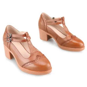 T-Strap Classic Leather Shoes