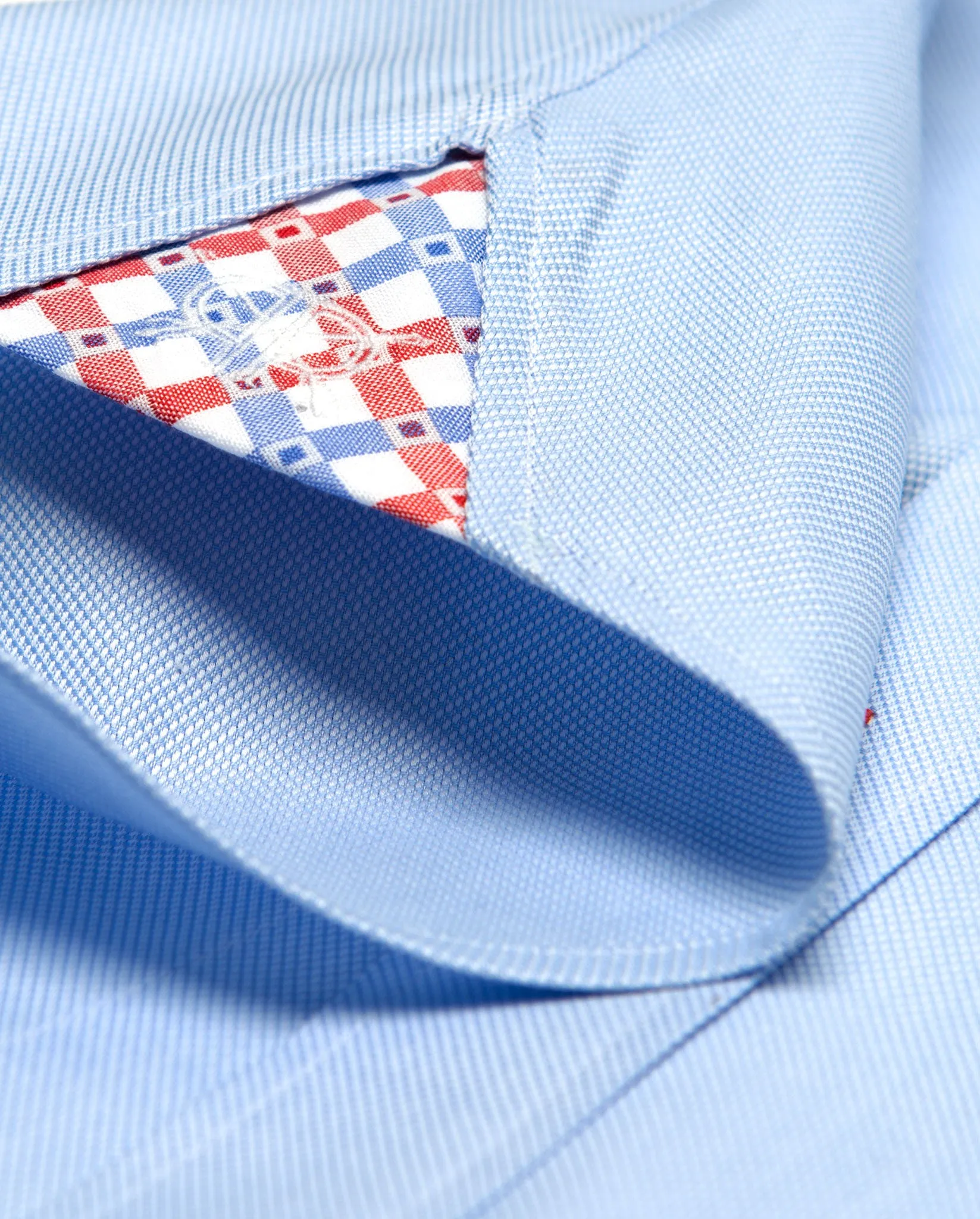 Tailored - Blue Oxford with Red/Blue Contrast Check
