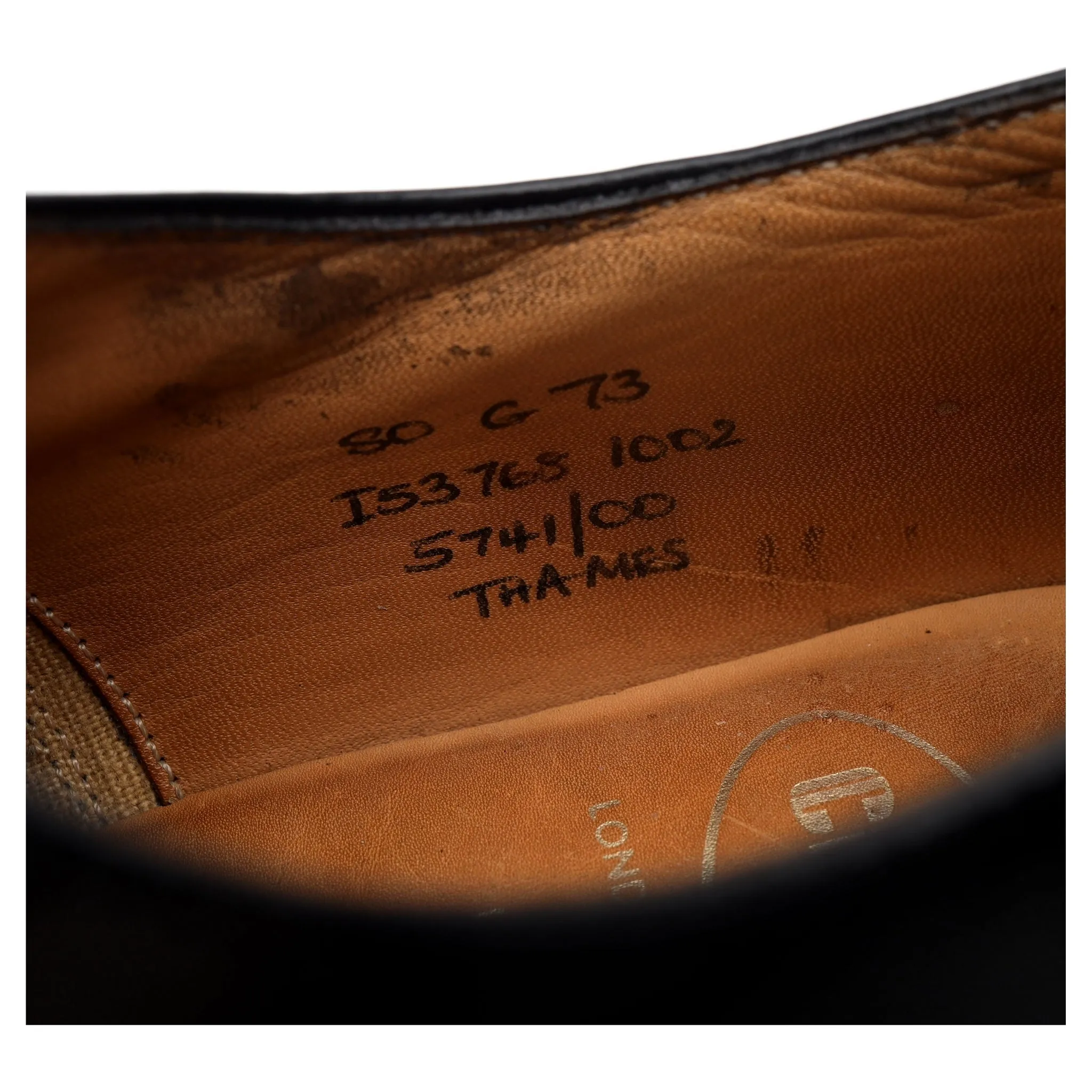 'Thames' Black Leather Oxford UK 8 G