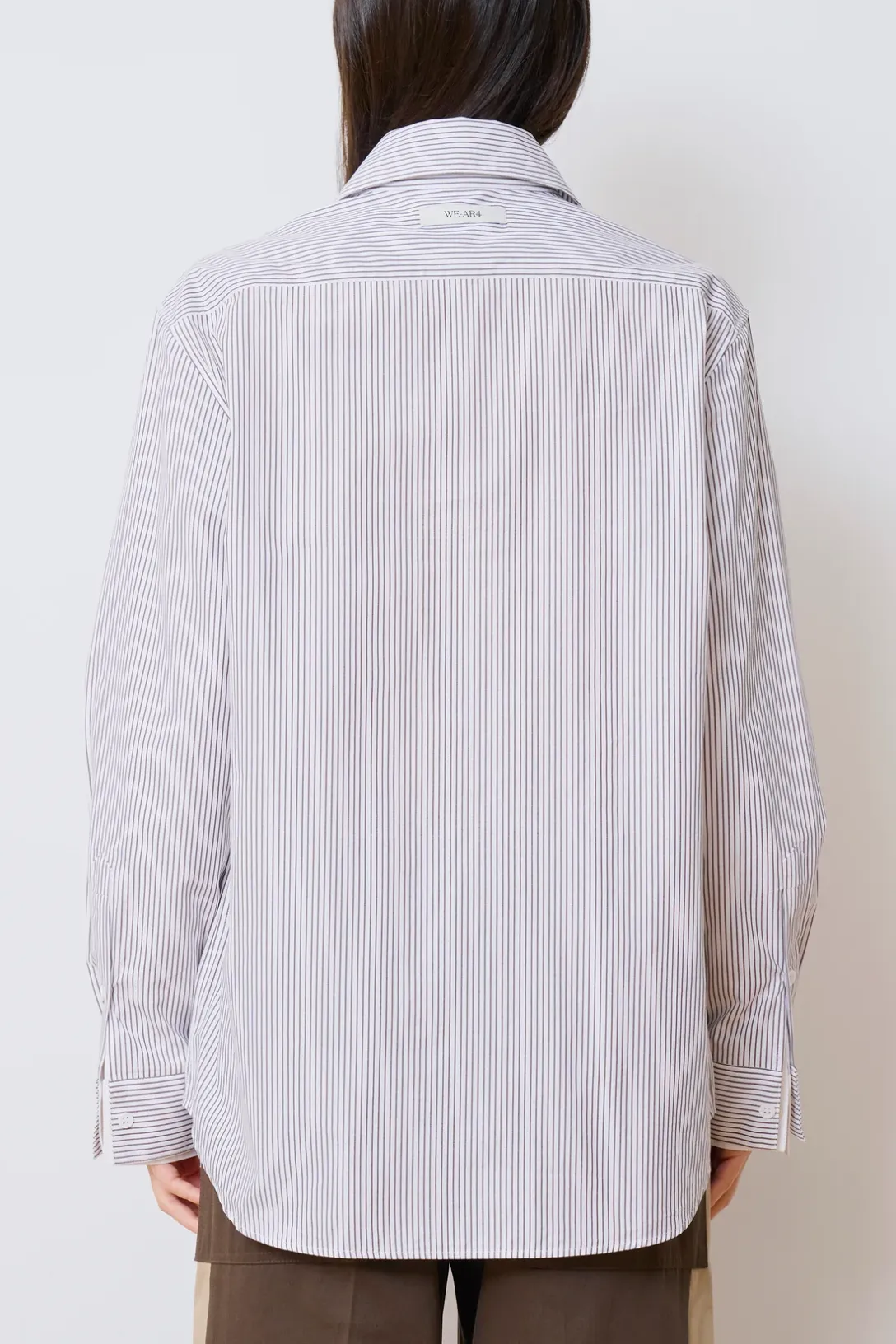 The Double Shirt | Brown Pinstripe