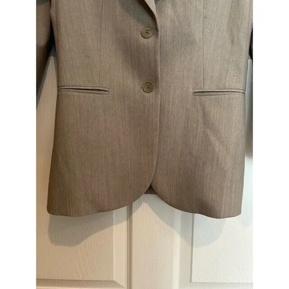 THEORY Beige Taupe Wool Blazer 2-button Suit Jacket Work Business Fall Winter 4