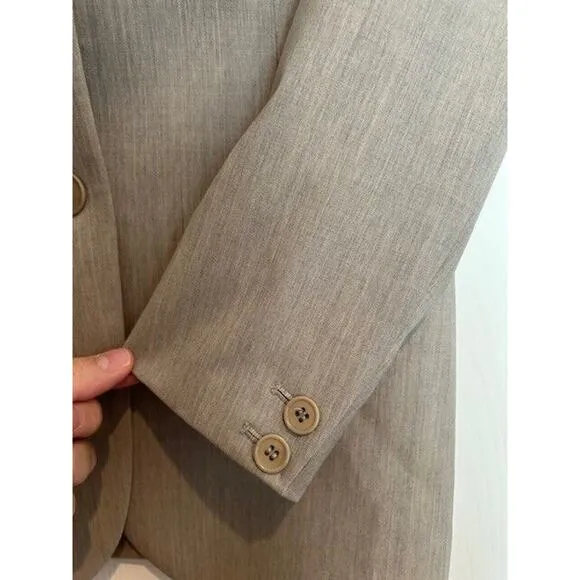 THEORY Beige Taupe Wool Blazer 2-button Suit Jacket Work Business Fall Winter 4