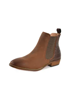 Thomas Cook Chelsea Ostrich Print Ladies Shoes Brown