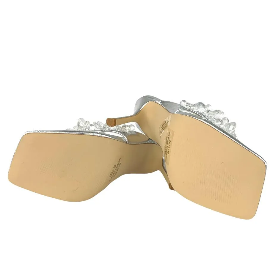 Thong Square Toe Stiletto Heel Women's Sandals
