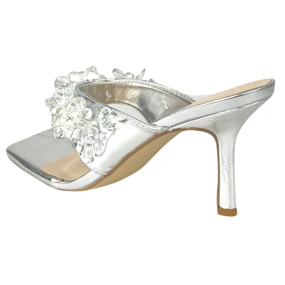 Thong Square Toe Stiletto Heel Women's Sandals