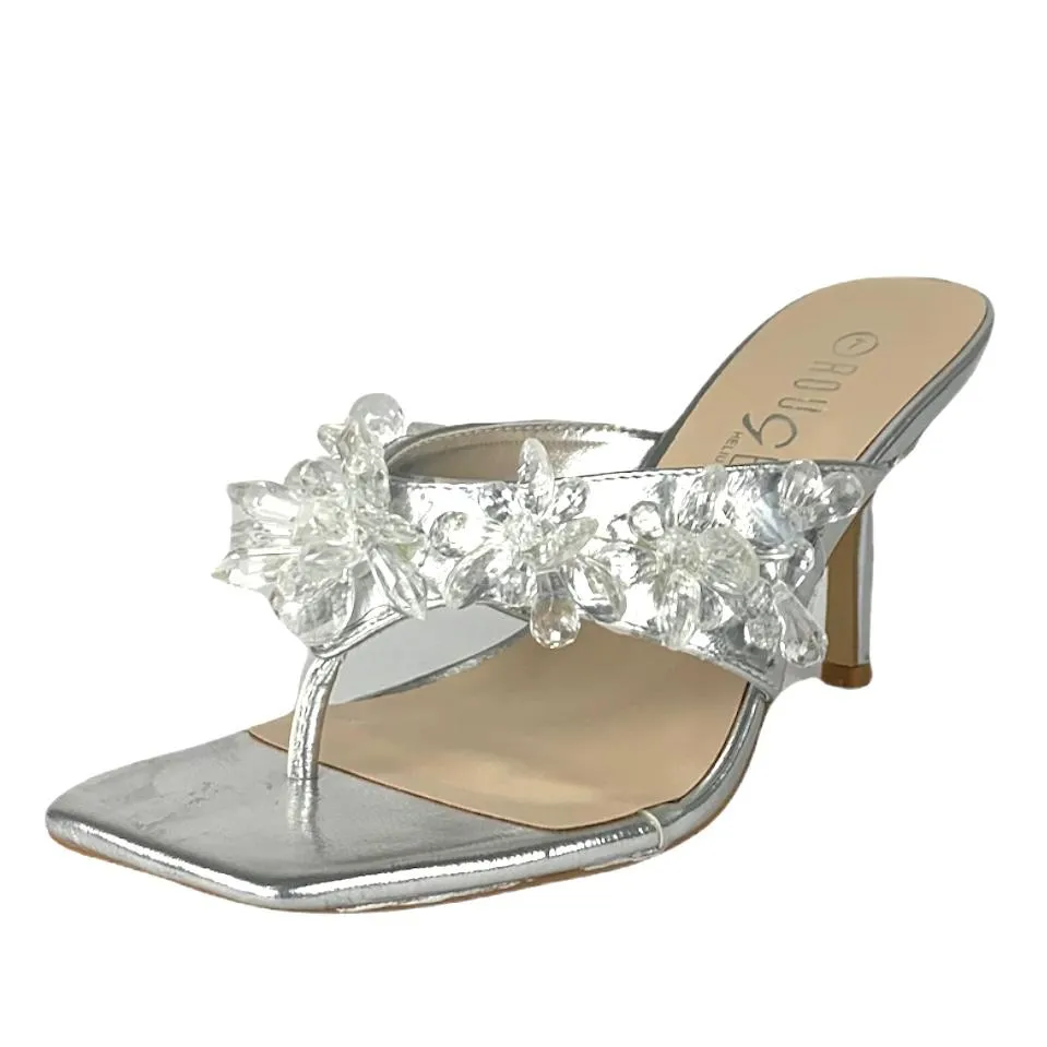 Thong Square Toe Stiletto Heel Women's Sandals