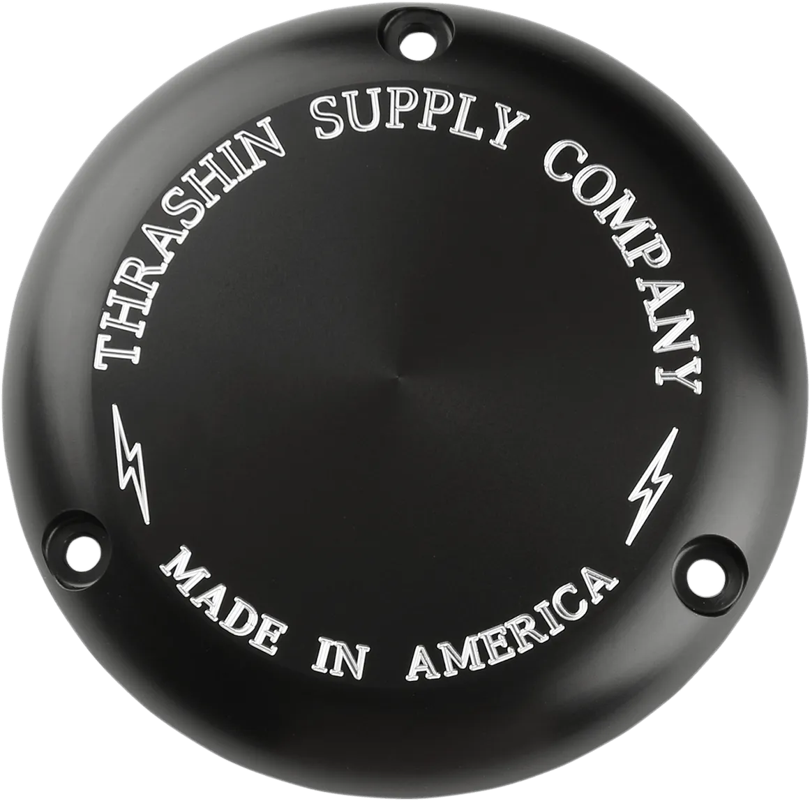 Thrashin Supply Company TSC-3000-4 Classic Derby Cover - Machine-Cut Black Anodized