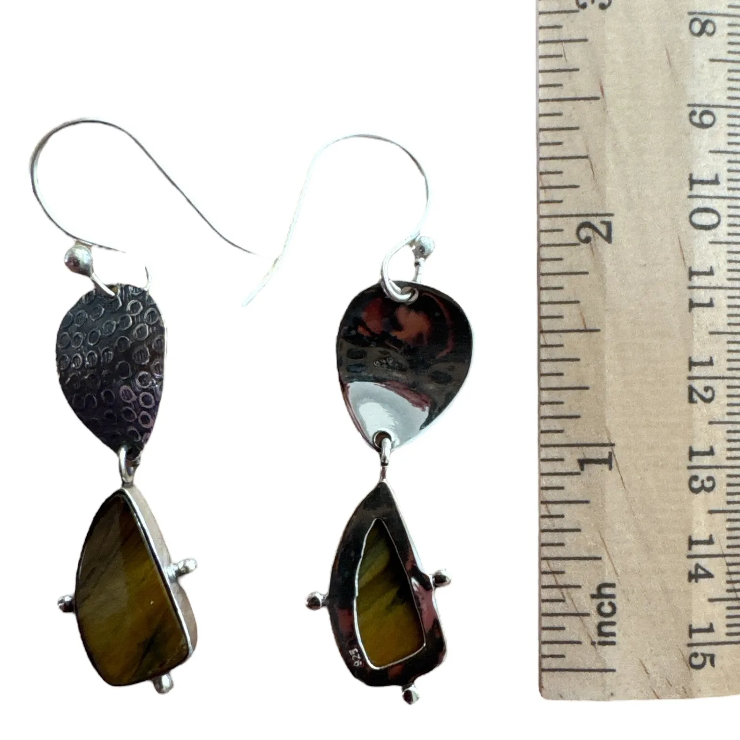 Tigers Eye Solid 925 Sterling Silver Earrings