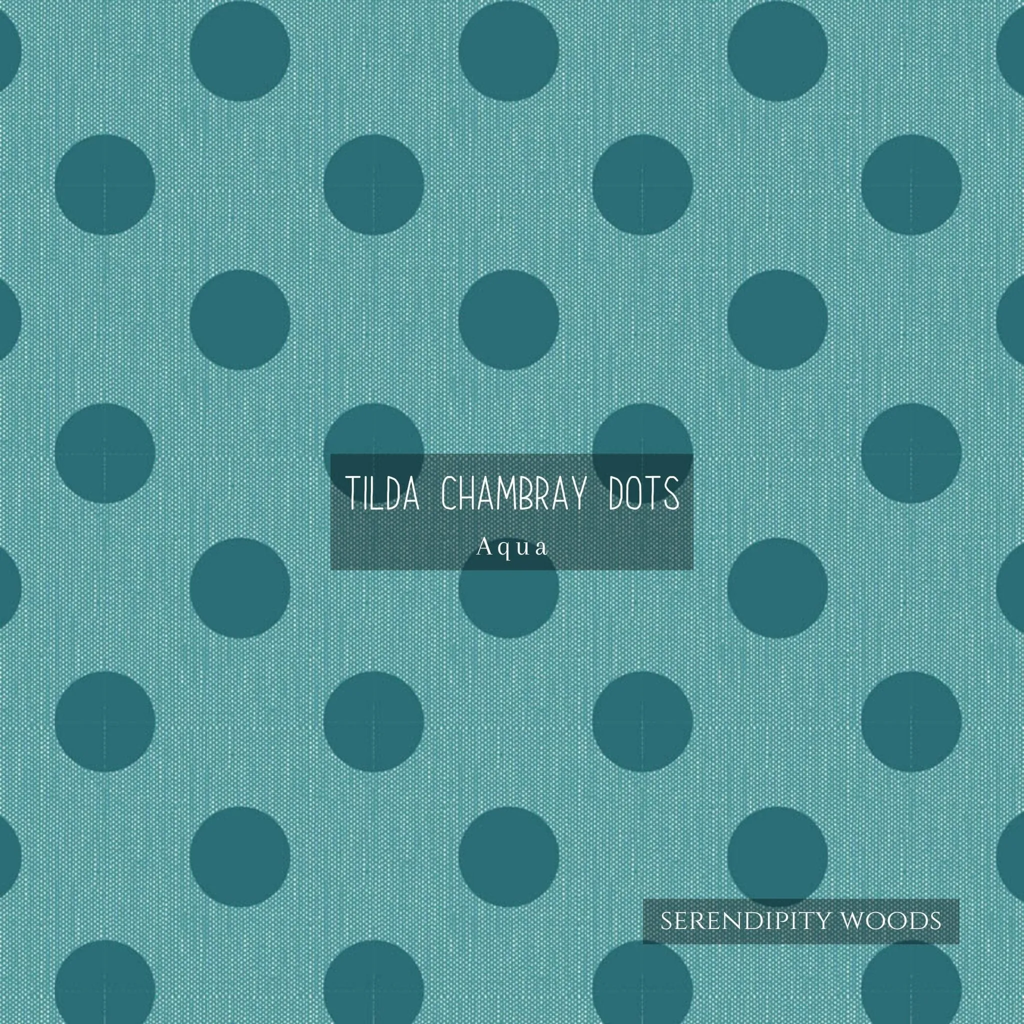 Tilda Chambray Dots Aqua Fabric 160058