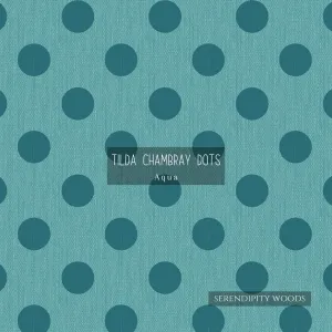 Tilda Chambray Dots Aqua Fabric 160058