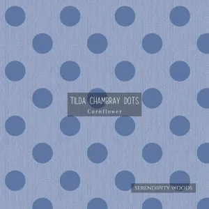 Tilda Chambray Dots Cornflower Fabric 160056
