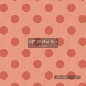 Tilda Chambray Dots Ginger Fabric 160052