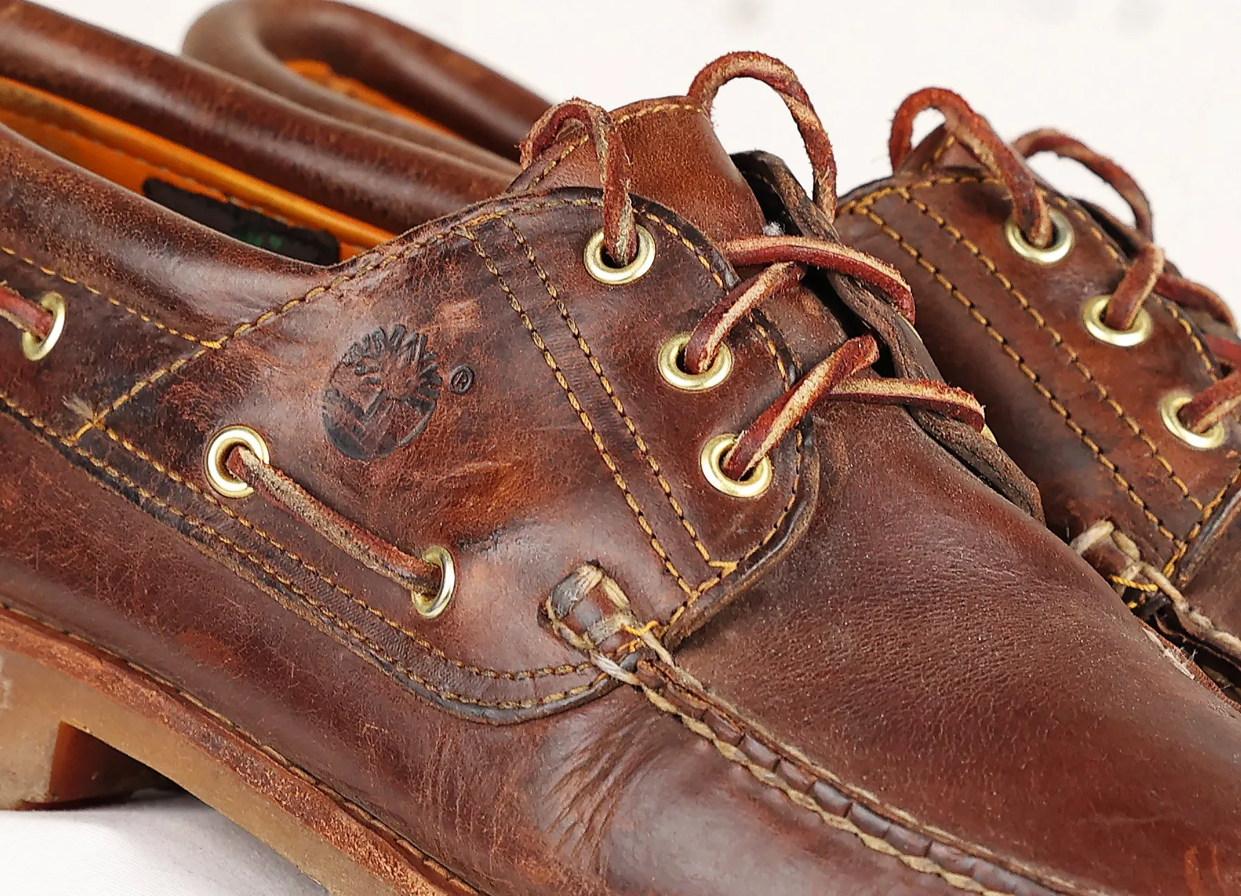 Timberland Leather Deck Boat Shoes - Brown - 9.5