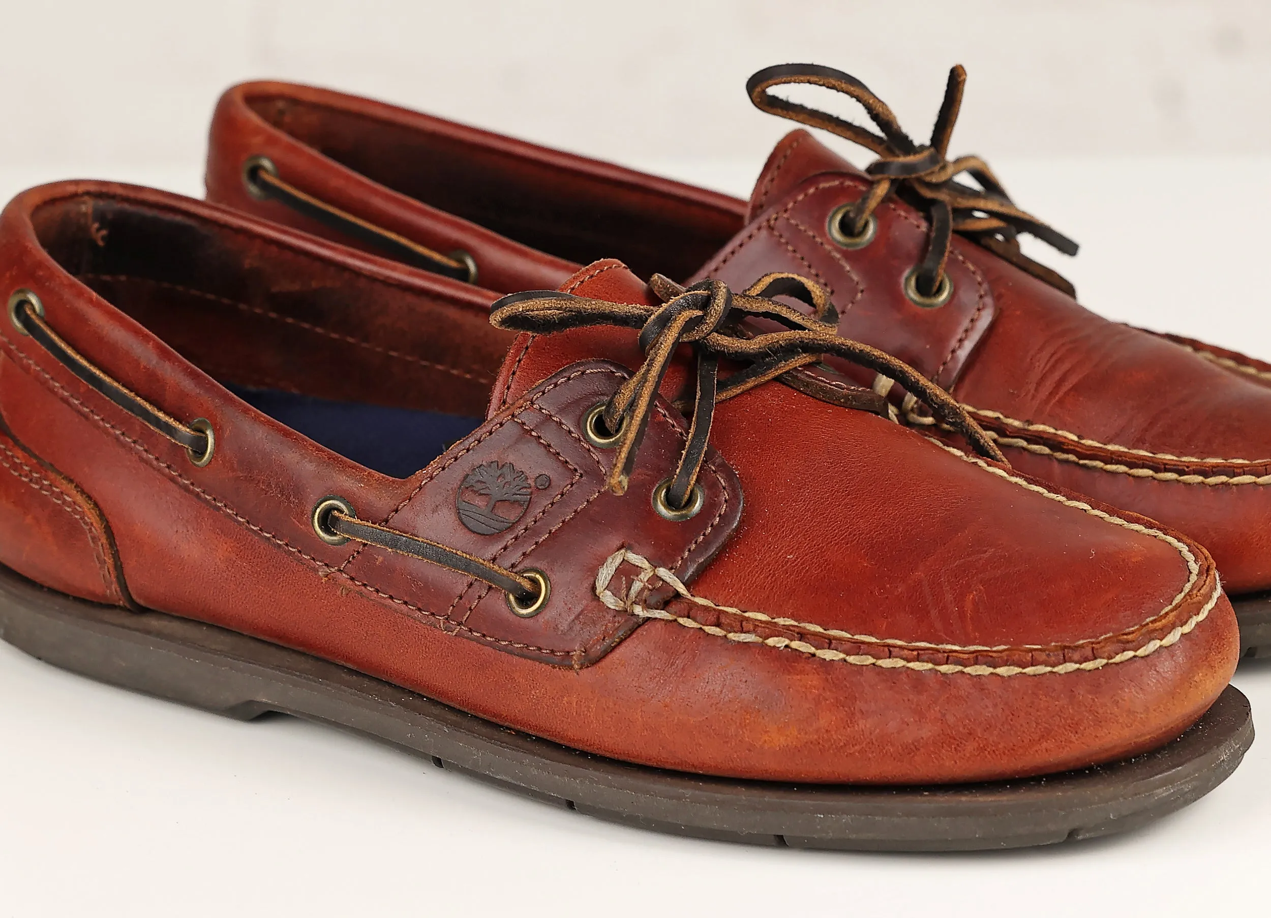 Timberland Leather Deck Boat Shoes - Brown - 9