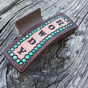 Tooled Leather Hair Clip #5