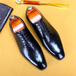Top Layer Cowhide Men's Dress Shoes Men's Genuine Leather Cow Lining Business Pointed British Style Men's Shoes leather shoes66292