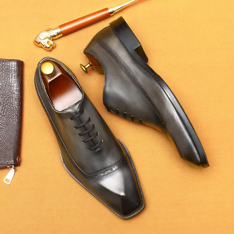 Top Layer Cowhide Men's Leather Shoes Men's Leather Shoes Genuine Leather England Style Brogue Business Formal Wear Shoes68878