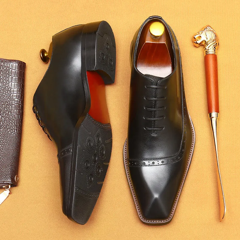 Top Layer Cowhide Men's Leather Shoes Men's Leather Shoes Genuine Leather England Style Brogue Business Formal Wear Shoes68878