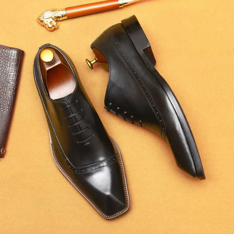 Top Layer Cowhide Men's Leather Shoes Men's Leather Shoes Genuine Leather England Style Brogue Business Formal Wear Shoes68878