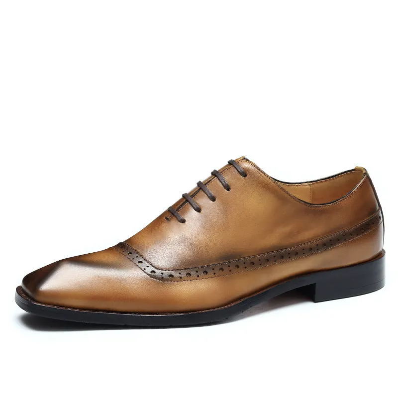 Top Layer Cowhide Men's Leather Shoes Men's Leather Shoes Genuine Leather England Style Brogue Business Formal Wear Shoes68878